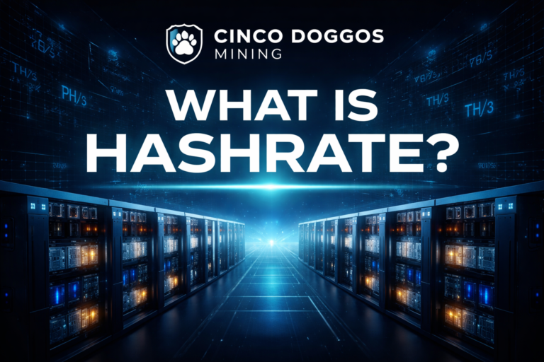 Illustration representing Bitcoin mining hashrate and network computational power.