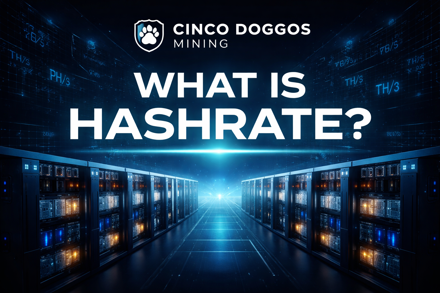 Illustration representing Bitcoin mining hashrate and network computational power.